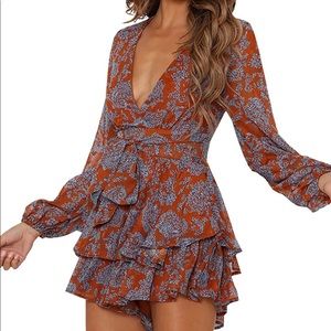 Burt Orange and Blue Romper!